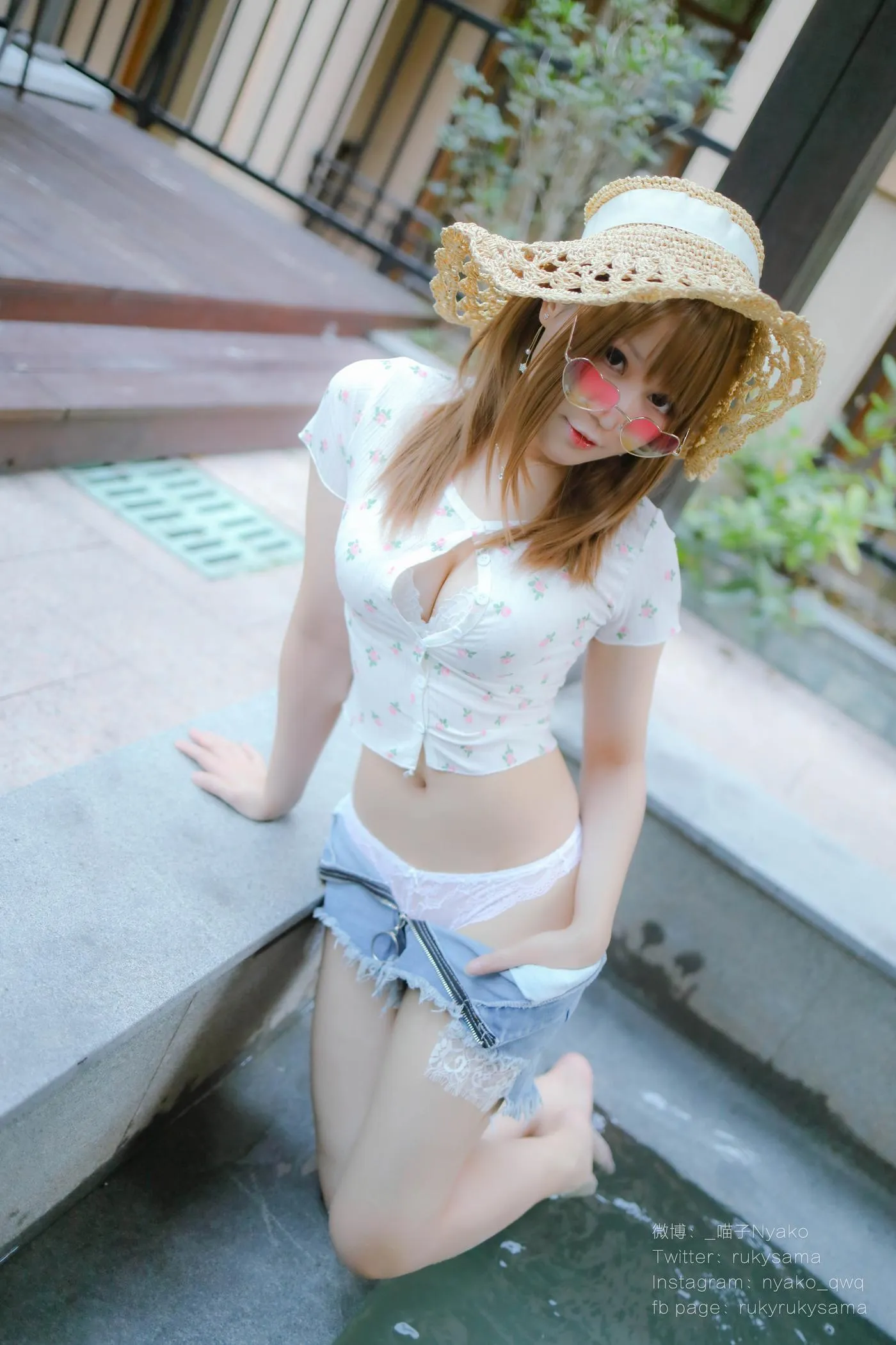 Nyako喵子 – NO.27 温泉蕾丝睡衣-温泉 [80P]插图4